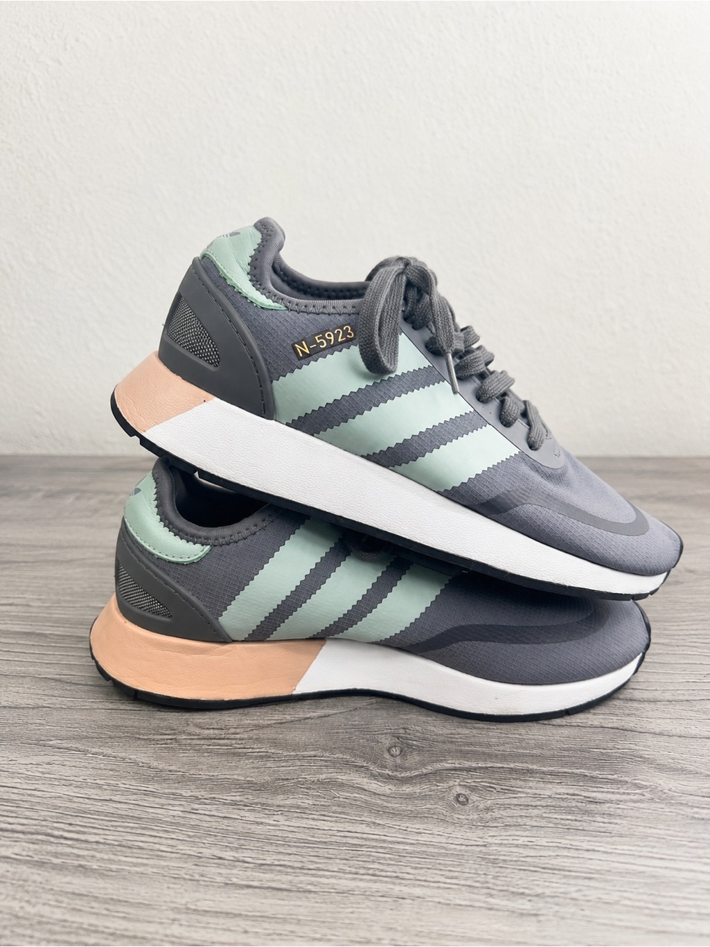 Gray & Mint Women's Running Sneakers - N-5923 Adidas Size 8